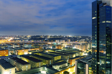 Modern architectural center, full of state-of-the-art buildings in the architectural field, with...