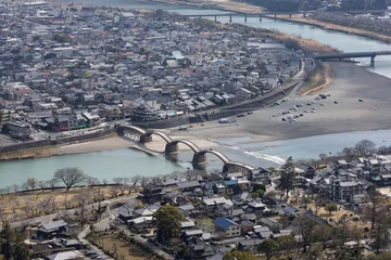 Tableaux ronds sur plexiglas Le pont Kintai EOSRP Pont Yamaguchi Kintaikyo, ville d& 39 Iwakuni et pont Kintaikyo.