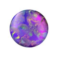 Rainbow marble gradient round air soap bubble ball.Multicolored circle isolated on white background.Mother of pearl.Colored violet purple pink blue marbled sphere moon.Earth.Planet. 3D render.Decor.
