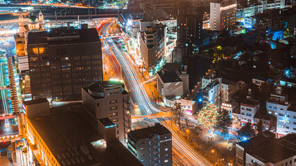 海峡ゆめタワーから見る夜景　山口県下関市
