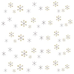 雪　結晶　金色　