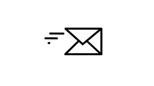 Send Email icon animation on white background. Sending and Receive Message Concept 