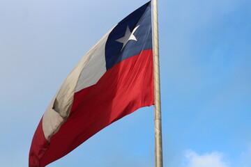 Bandeira do chile em movimento