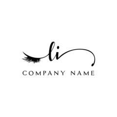 Fototapeta initial LI logo handwriting beauty salon fashion modern luxury letter obraz