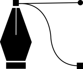 Pen tool cursor. Vector computer graphics. Logo for designer or illustrator. Design icon. The curve control points.eps