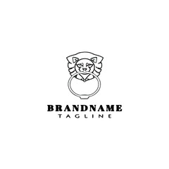 door equipment logo cartoon template icon design black isolated vector illustration