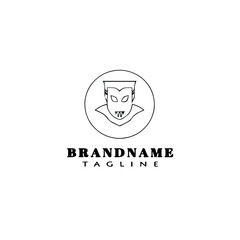 dracula logo cartoon template icon design black isolated vector illustration