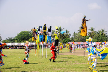 African cultural performers during end of year celebration