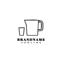 cute jar and glasses logo cartoon template icon design vector illustration