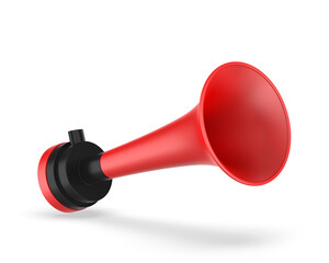 Blank air horn trumpet toy template, 3d render illustration.