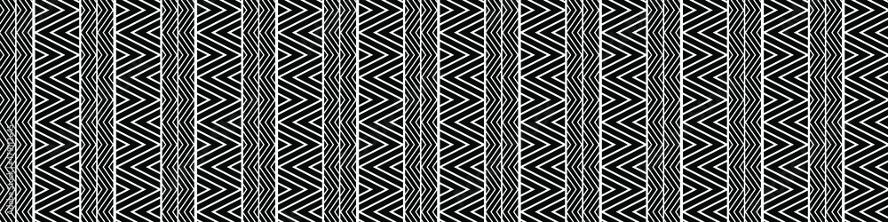 Poster Black and white geometric grid background with simple line patterns. Modern abstract vector texture. EPS 10