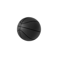 Black basketball ball isolated on white background. 3d rendering