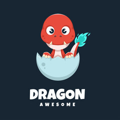Obraz premium Illustration vector graphic Dragon, good for logo design
