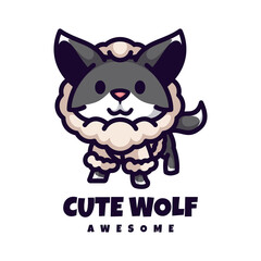 Illustration vector graphic Cute Wolf, good for logo design