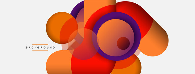 Obraz premium Vector round shapes circles minimal geometric background. Vector illustration for wallpaper banner background or landing page