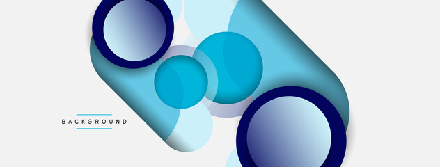 Circle and round shapes abstract background. Vector illustration for wallpaper banner background or landing page