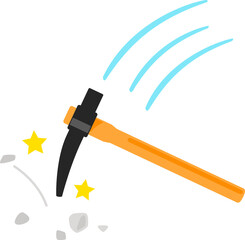 振り下ろされる鶴嘴