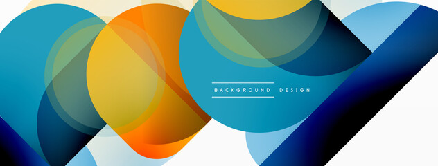 Obraz premium Round triangle shapes lines and circles. Geometric vector illustration for wallpaper banner background or landing page