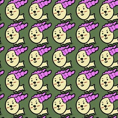 seamless pattern of cute monster cartoon