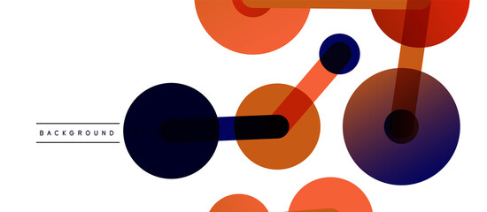 Line points connections geometric abstract background. Circles connected by lines. Trendy techno business template for wallpaper, banner, background or landing