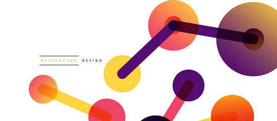 Abstract background. Round dots connected by lines. Trendy techno business template for wallpaper, banner, background or landing