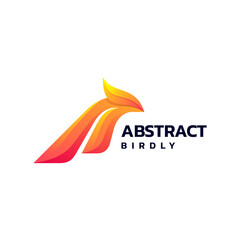 Vector Logo Illustration Bird Gradient Colorful Style.