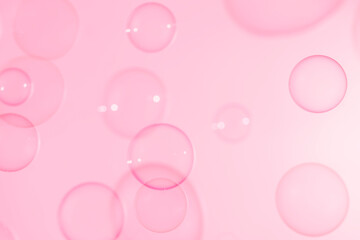 Beautiful Transparent Pink Soap Bubbles Background	
