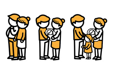 家族　シンプル　カップル