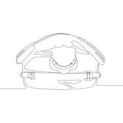 Single continuous line drawing, a official clothes of security caps. Minimalism and Trendy work clothes concept one line draw graphic design vector illustration. 