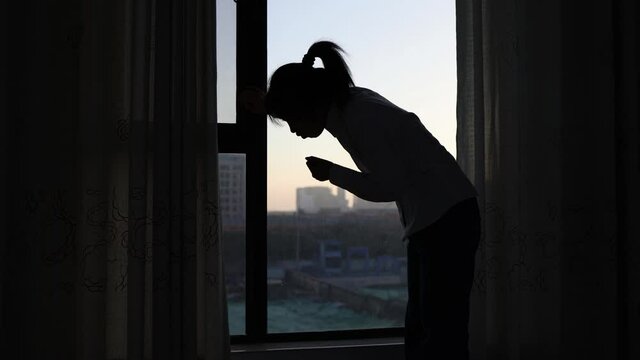 Silhouette of a woman with cough and chest tightness