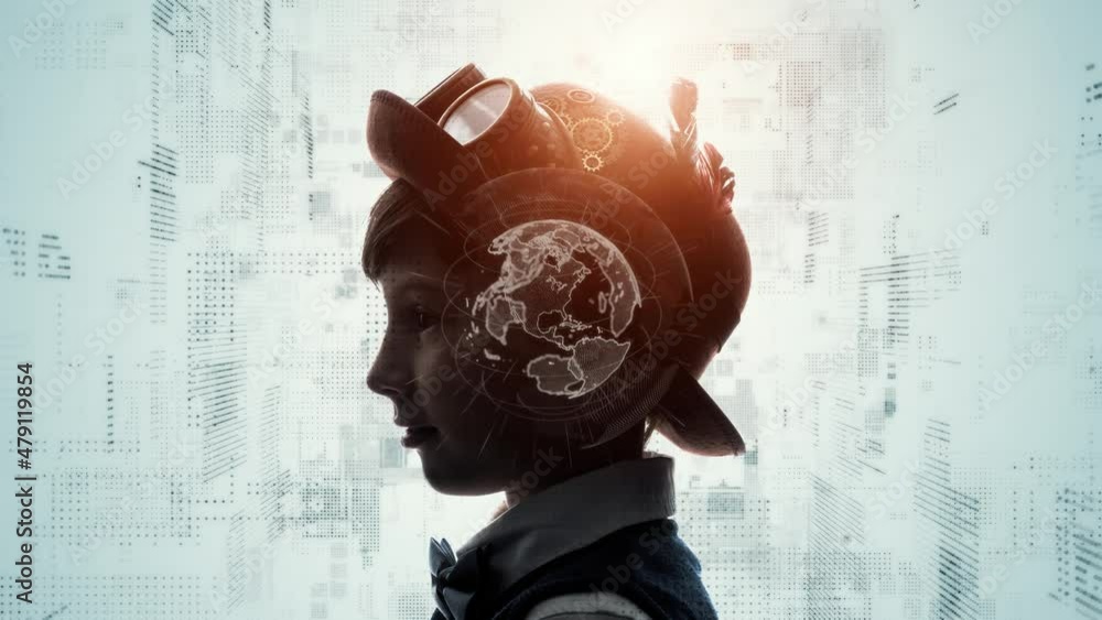 Poster education technology concept. edtech. ai (artificial intelligence). digital transformation.