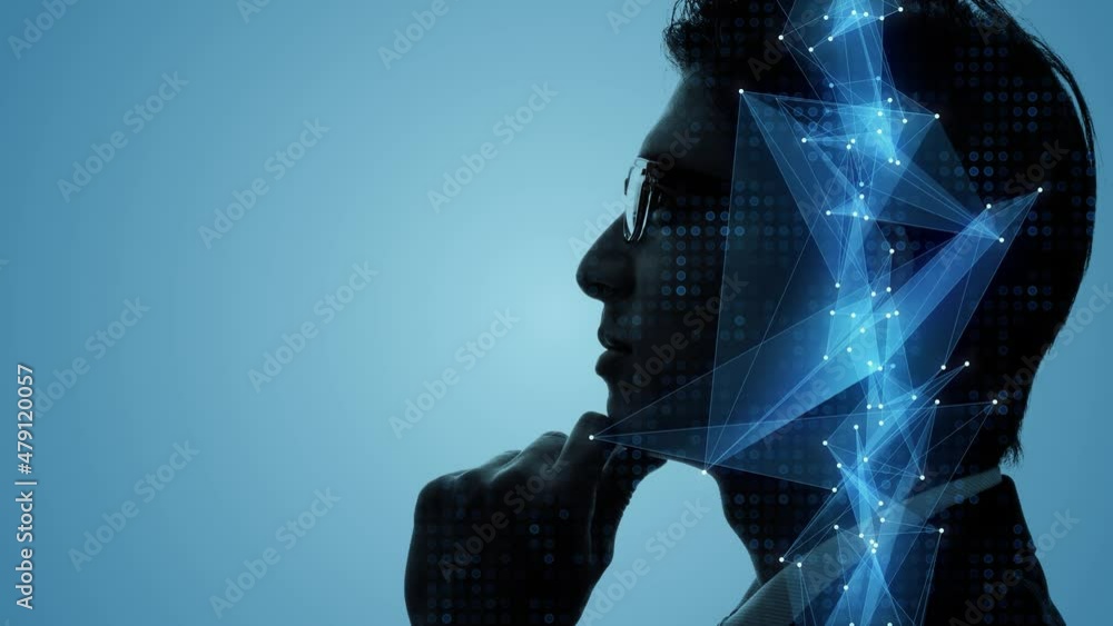 Poster ai (artificial intelligence) concept. communication network.