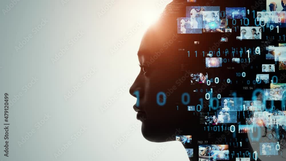 Poster AI (Artificial Intelligence) concept. Deep learning. Digital transformation.