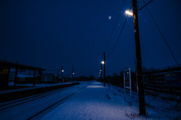 豊富駅と雪景色