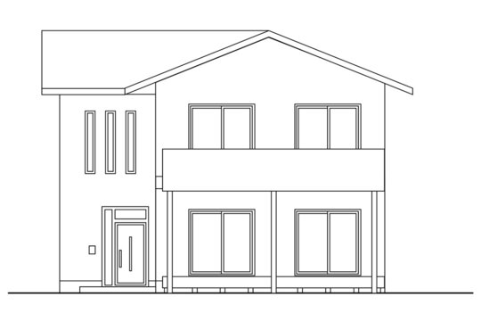 recommend clip art: 日本の戸建住宅の立面図 ベクターイラスト