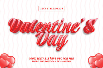 Romantic Red Valentine Day 3d editable text effect