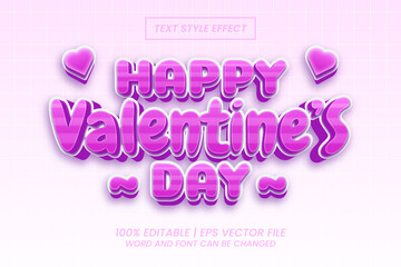 Editable text effect - Happy Valentine Day 3d Style