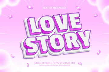 Love Story Cute pink 3d Style editable text effect