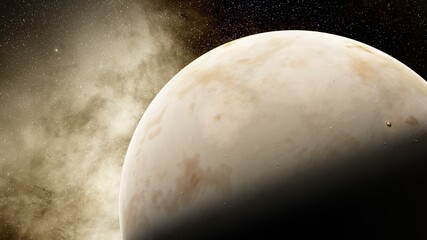 planet suitable for colonization, earth-like planet in far space, planets background 3d render	