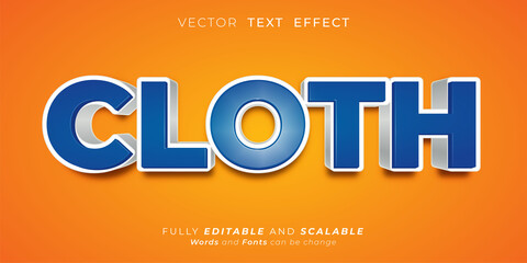 Editable text effect Cloth 3d style illustrations