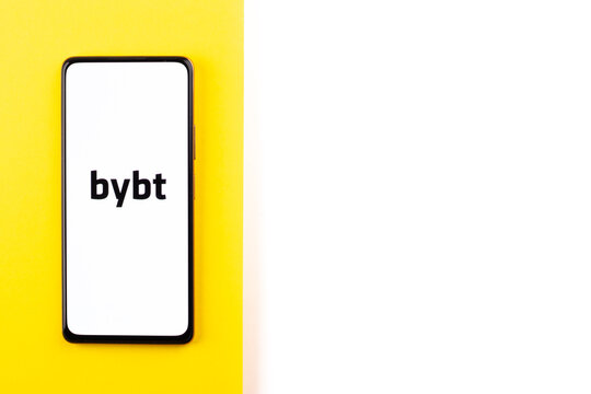 West Bangal, India - December 15, 2021 : Bybit logo on phone screen stock image.