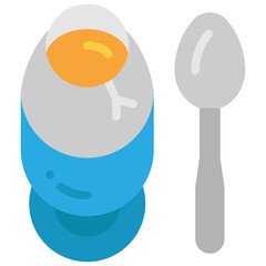 boiled egg flat icon