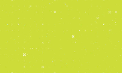 Obraz na płótnie Canvas Seamless background pattern of evenly spaced white abstract star symbols of different sizes and opacity. Vector illustration on lime background with stars