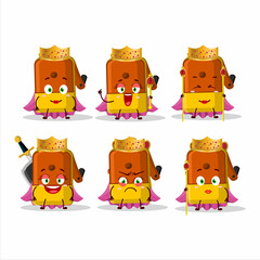 Queen and her magic clothes cartoon of orange pencil sharpener table wearing tiara