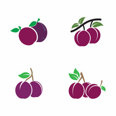 Plum logo vector icon design template