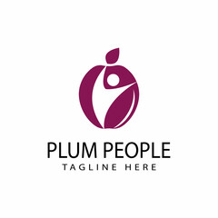 Plum logo vector icon design template