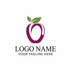 Plum logo vector icon design template