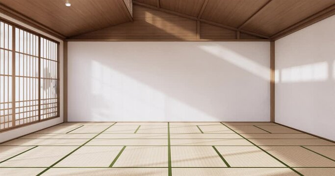 The Empty room, japanese interior.3D rendering