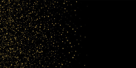 Falling Snow flakes golden pattern Holiday Vector
