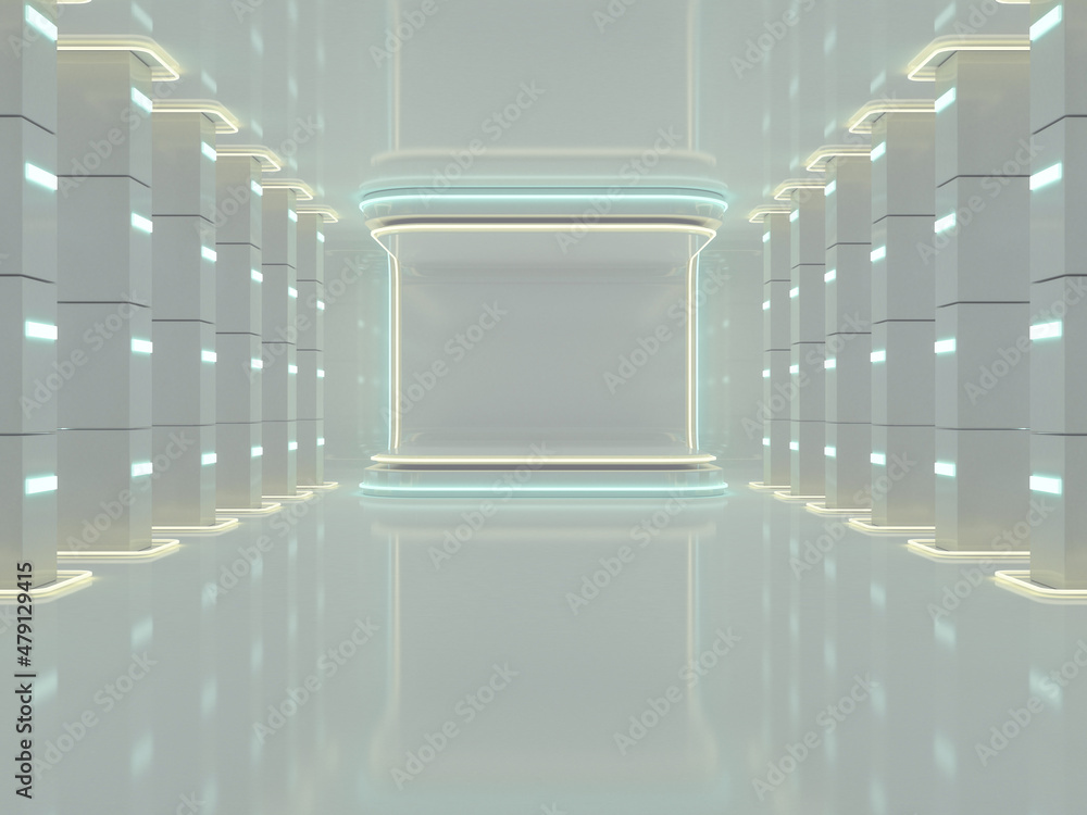 Poster abstract modern architecture background, empty open space. 3d